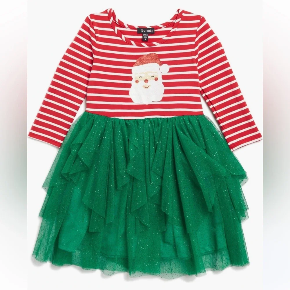 Zunie Christmas/Santa Claus Red and White Striped Dress